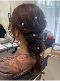 編み込みダウンスタイル
