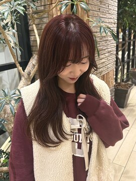 ジアン バイ ミルボン NU茶屋町+(GIEN by milbon) ピンクブラウン/チェリーレッド/ミディアムレイヤー/吉岡美音