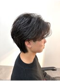 毛流れセンターパート/ニュアンスパーマ/千葉駅/メンズカット/関