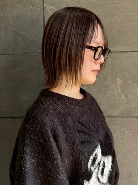 ディスコネクト(DISCO-N-NECT) 切りっぱなしボブ 外ハネボブ アッシュベージュ 透明感カラー