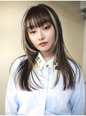 レイヤーカットハッシュカットデザインカラーインナーカラー