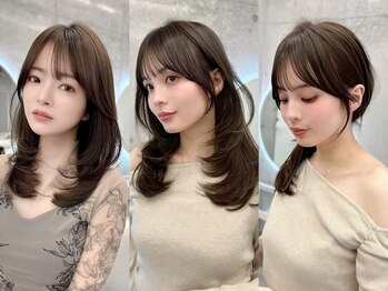 アイヴィ 表参道(IVY)の写真/顔型補正×顔周りカットで立体感と小顔見せ◎上品に垢抜ける大人ヘア［ミディアムレイヤーロングレイヤー］