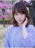 T.グレージュひし形シルエットの大人かわいい切りっぱなしボブ