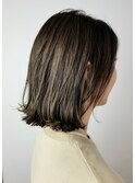 大人可愛い20代30代40代 外ハネダークグレー