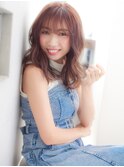 重めロングのウザバング/ローライトで小顔カール30代40代