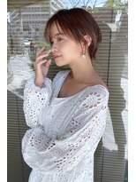 ヘアメイク シュシュ(Hair make chou chou) 大人可愛いマロンベージュAラインボブかきあげ奈良大和八木