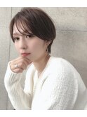 髪質改善・韓国・ショート・ベージュハイライトインナーカラー