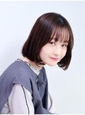 【30代・40代髪型】ワンカールボブ×グレージュ/アースカラー