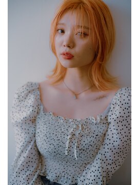 ヘアメイク エイト キリシマ(hair make No.8 kirishima) オレンジカラー×ミディ・instagram @no8_doc_shinichi