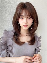 アフロート ディル(AFLOAT D'L)&nbsp;30代シースルーぱっつん前髪で結んでかわいいフェイスレイヤー