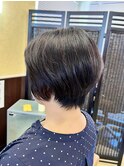 ★40代50代★大人ショートカット根元パーマ髪質改善カラー