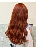 #ブリーチ#カラー#オレンジカラー