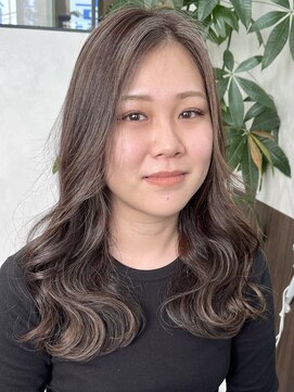 ベルヘアーデザイン 堺東(Belle hair Design) 韓国風レイヤーカットアディクシーカラーオリーブグレージュ堺東