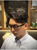 メンズ　シチサン　毛流れパーマ