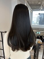 ヌープヘアーアイス(NUUP.hair ici)&nbsp;大人可愛い艶髪春カラーオリーブグリーン似合わせロングレイヤー