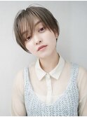 【GEEKS渋谷】オリーブグレージュ/夏ヘア/丸みショートボブ/小顔