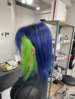 アジールヘア 所沢プロペ通り店(agir hair)&nbsp;サファイアブルー×ライムグリーン
