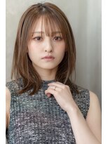 ケアリー 流山おおたかの森(Carelly)&nbsp;大人かわいい前髪セシルカットココアブラウンフリンジウェーブ