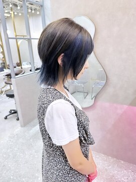 ロンド レア 天神大名店(Lond Le’a) ダブルカラーアンブレラカラーネイビーブルーグレー韓国ブルベ