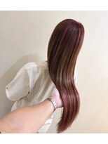 インプルーヴ アートスタイルヘアー(imProve Art style hair) 髪質改善ボルドーブラウンカラー&ハイライト&シールエクステ