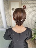 アップヘア　シニヨン　参列ヘア