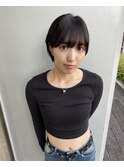 丸みショートシースルーバングくびれショートボブミニボブ