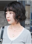 切りっぱなしウェーブパーマ