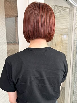 カシェル(cashel) ブリーチなしオレンジ　ボブ　切りっぱなしぷつっとボブ