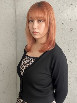 ニューヨークニューヨーク ピオレ姫路店(NYNY) ミディアム×内巻き×オレンジカラー