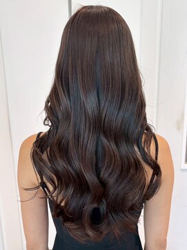 グレージュロング韓国ヘア顔周りレイヤー_ba566252