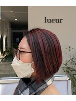 リュール バイ ヘッドライト 北千住店(lueur by HEADLIGHT)&nbsp;大人女性レッドブラウン×前下がりグラボブ