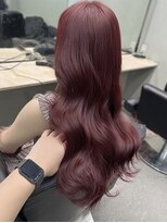 ネハス 名古屋栄店(nehus.)&nbsp;ワインレッドバーガンディブリーチなしダブルカラーレイヤー