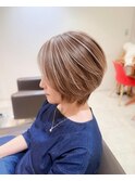 ショート白髪ぼかしハイライト40代50代【藤沢】