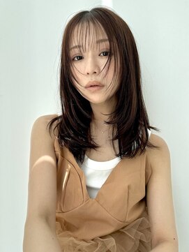 ラックスビー 鹿児島店(LUXBE) 暗髪ストレートミディアムレイヤー美髪髪質改善