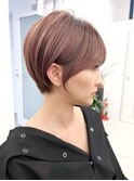くびれショートハイライト白髪ぼかしダブルカラーブリーチカラー