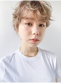 無造作マッシュ×抜け感ペールベージュ