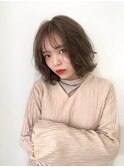 milk tea beige × fluffy styling