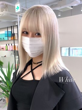 ベレーザ 渋谷(BELEZA) ba1784透明感プラチナベージュボブウルフ切りっぱなし外ハネボブ