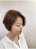 まだ前下がりボブ作る途中のミディアムボブ