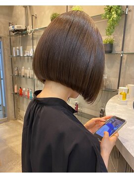 レーヴバイロンド 仙台(Reve by Lond) 地毛風ナチュラルボブ 髪質改善 黒髪 グレージュカラー