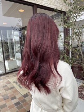 アース コアフュールボーテ 川中島店(EARTH coiffure beaute) チェリーピンク艶透明感アドミオカラーワンホン