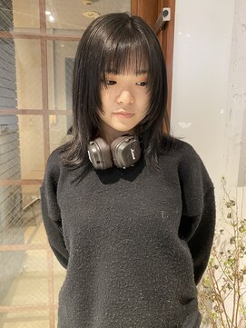 コフィー バイ メルト 吉祥寺(cofy by melt) 【中澤彩乃】ウルフレイヤー暗髪ダークグレージュ顔まわりカット