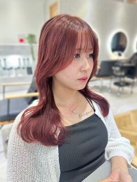 ジーナ 博多筑紫口(Zina) 【tama】ボルドーピンク×ワンホンヘア◎*