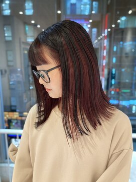 アロマ ヘアー ルーム 新宿店(AROMA hair room) アンブレラカラー×レッド×ブラック