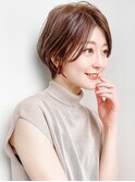 ★前下がりハンサムショートボブパーマ30代40代50代白髪ぼかし