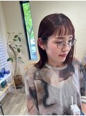 大人可愛い外ハネアッシュブラウン ミディアム20代30代