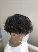 メンズパーマツイスパ波巻きスパイラルマッシュセンターパート