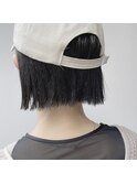 アッシュブラック×切りっぱなしボブ