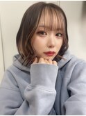 前髪インナーカラーベージュアッシュ