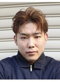 メンズカラーブラウンハイライトカラーメンズショート熊本下通